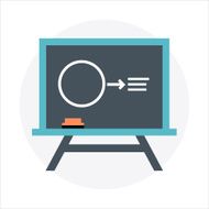 Lean blackboard theme flat style colorful vector icon for in N2