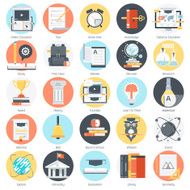 Education theme flat style colorful vector icon set for info N2