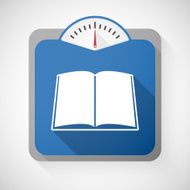 Weight scale with a book