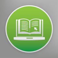 E-learning icon design on green button vector
