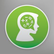 Idea icon design on green button vector