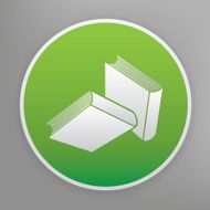 Book icon design on green button vector