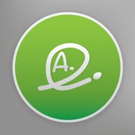 Grade a icon design on green button vector