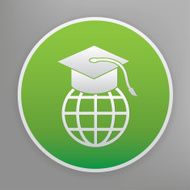 Education icon design on green button vector