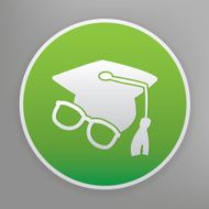 Education icon design on green button vector N2