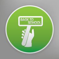 Back to school icon design on green button vector