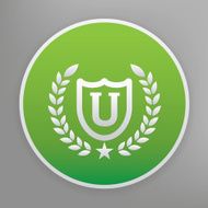 University icon design on green button vector