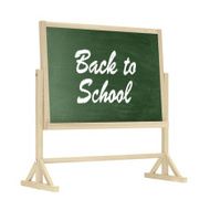 Back to School concept Blackboard chalkboard isolated on white N3