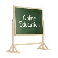 Online education concept Blackboard chalkboard isolated on white N2