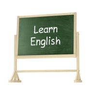 Learn English concept Blackboard chalkboard isolated on white N2