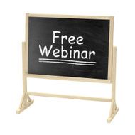 Free Webinar concept Blackboard chalkboard isolated on white