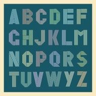 Retro stripes fonts trendy elegant retro style Vector design