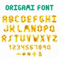 Origami alphabet font vector eps 10