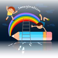 back to school cartoon imagination concept illustration N2