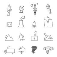 renewable energy green eco creative design line icons set N2