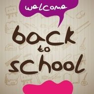Handwritten icolored Back to School letters vector N2