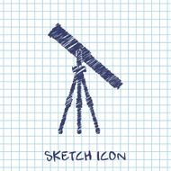 Telescope web icon vector illustration N5