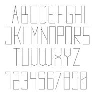 thin alphabet letters and numbers