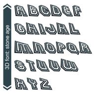 Geometric retro style graphic font in rotation vector alphabet