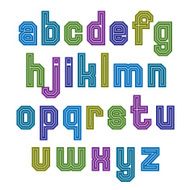 Striped font geometric bright typeface with parallel lines