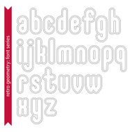 Double delicate line retro characters set vector lowercase
