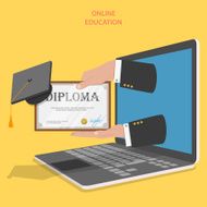 Online education flat vector concept