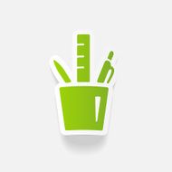 realistic design element stationery tools