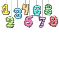 Vector hand drawn numbers background with place for text