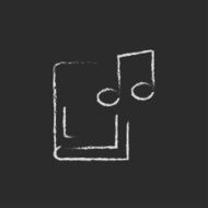Music book icon drawn in chalk N4