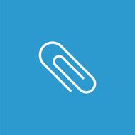 clip outline icon isolated white on the blue background N2