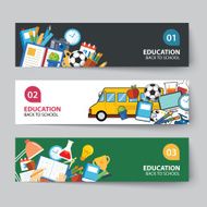education and back to school banner concept flat design N2