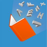 Open book cartoon drawing
