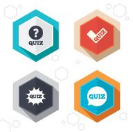 Quiz icons Speech bubble with check mark symbol N4