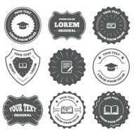 Pencil and open book signs Graduation cap icon N16