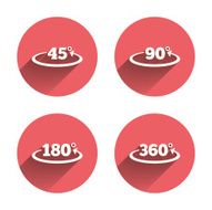 Angle degrees icons Geometry math signs N10