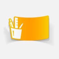 realistic design element stationery tools N2