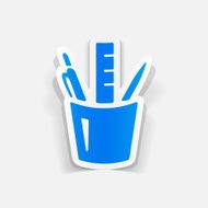 realistic design element stationery tools N4