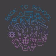 Vector linear template school concept in trendy outline style