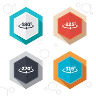 Angle degrees icons Geometry math signs N14