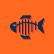Vector icon of fishbone N6