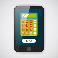calculator flat icon with long shadow eps10 N9