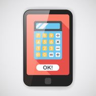 calculator flat icon with long shadow eps10 N10