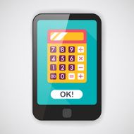 calculator flat icon with long shadow eps10 N11