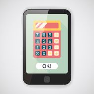 calculator flat icon with long shadow eps10 N12