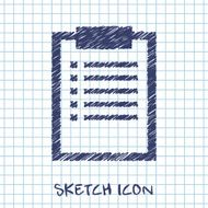 vector sketch icon of clipboard
