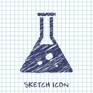 vector sketch icon of test tube