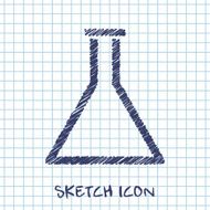 vector sketch icon of test tube N2