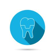 Dental crown icon Tooth prosthesis sign N2