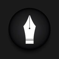 Vector modern Fountain pen black circle icon