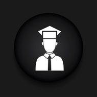 Vector modern student black circle icon